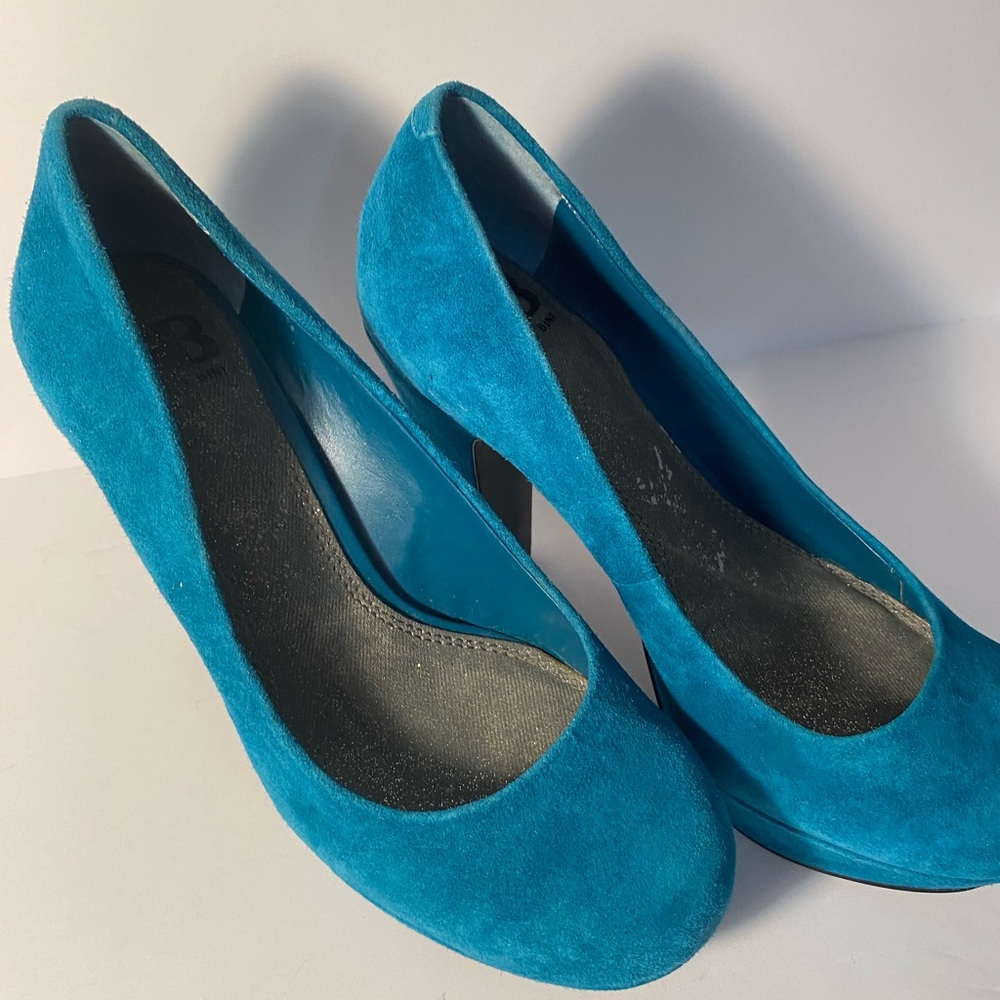 Gianni Bini Blue Green Heels Suede Elegance NWOTs